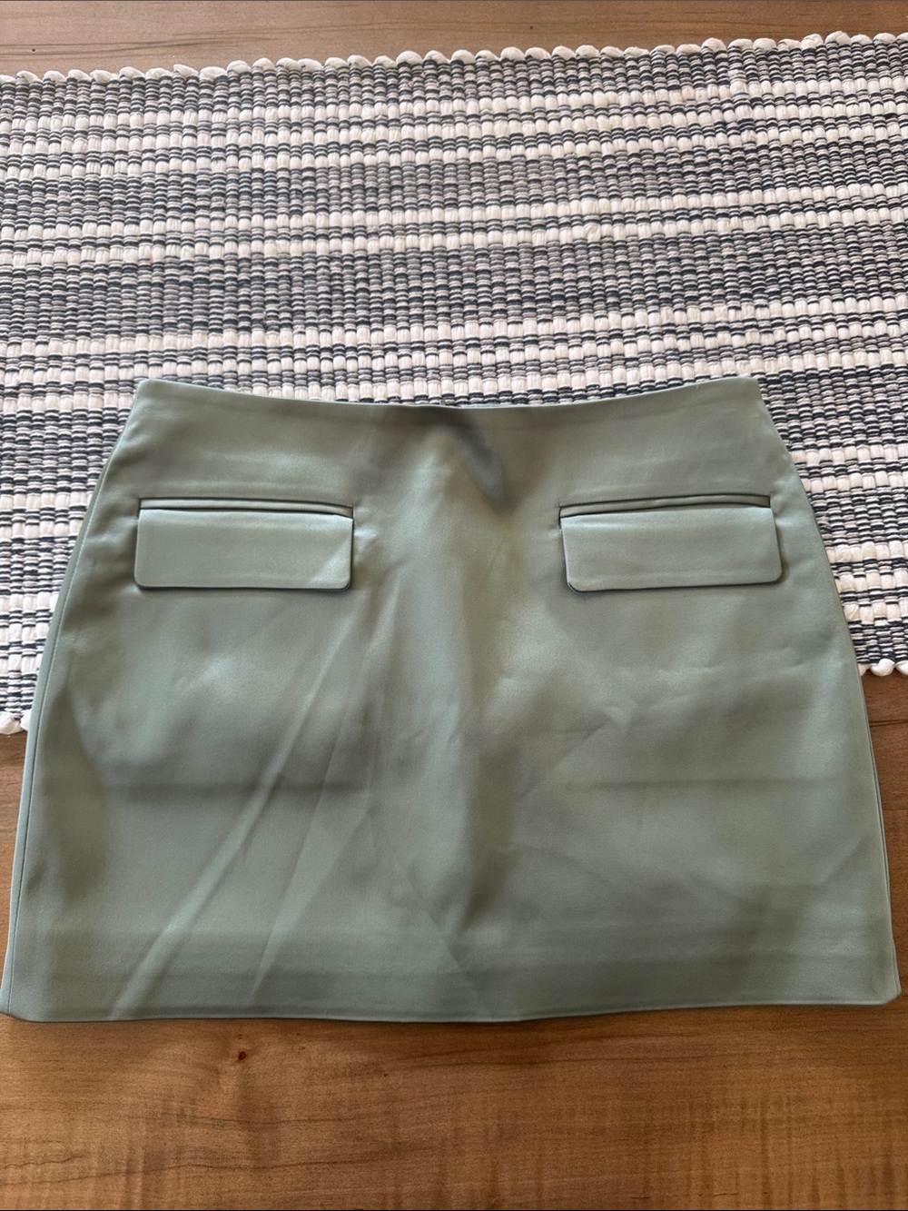 Aritzia Babaton Light Sage Mini Skirt with Flap Pockets